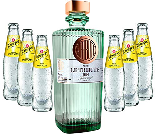 Individuelles Set mit Gin Tonic Set - Le Tribute Gin 0,7l (43% Vol) + 6x Schweppes Tonic Water 200ml inkl. Pfand MEHRWEG -[Enthält Sulfite] von Generisch