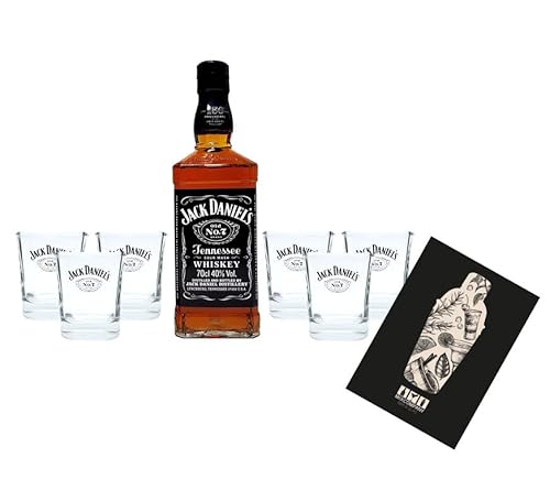 Individuelles Set mit Jack Daniels Set Tennessee Whiskey Old No.7 0,7L (40% Vol) + 6x Tumbler Glas Jack Daniels - [Enthält Sulfite] von Generisch