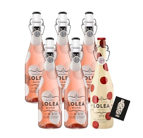 Individuelles Set mit Lolea 5er Set Sangria N°5 ROSE 5x 0,75L (8% Vol) Rosewein Sangria Garnacha- und Tempranillo Trauben + GRATIS 1x Lolea Sangria N°2 WEIß 0,75L (7% Vol) Weißwein Sangria C von Generisch