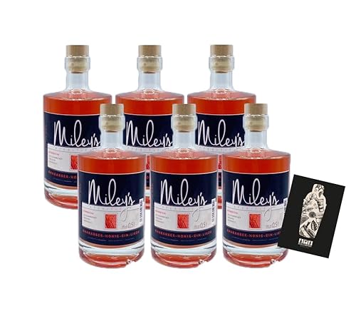 Individuelles Set mit Mileys 6er Set Rhababer-Honig-Gin-Likör 6x 0,5l (20% Vol.)- [Enthält Sulfite] von Generisch