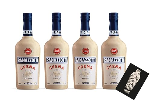 Generisch Individuelles Set mit Ramazzotti 4er Set Crema 1815 Cappuccino Creme 0,7L (17% vol) Cappuccino Likör aus Italien Milano - [Enthält Sulfite] von Generisch