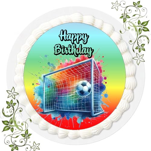 J & G FONDANT Tortenbild, Zuckerbild mit Motiv, Essbares Foto für Torten, Tortenbild, Tortenaufleger Ø 20cm FONDANT Fussball Nr. 100 J & G FONDANT Tortenbild, Zuckerbild mit Motiv, Essbares Foto für Torten, Tortenbild, Tortenaufleger Ø 20cm FONDANT Fussball Nr. 100 von Generisch