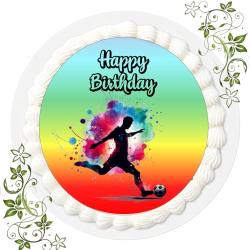 J & G FONDANT Tortenbild, Zuckerbild mit Motiv, Essbares Foto für Torten, Tortenbild, Tortenaufleger Ø 20cm FONDANT Fussball Nr. 102 J & G FONDANT Tortenbild, Zuckerbild mit Motiv, Essbares Foto für Torten, Tortenbild, Tortenaufleger Ø 20cm FONDANT Fussball Nr. 102 von Generisch