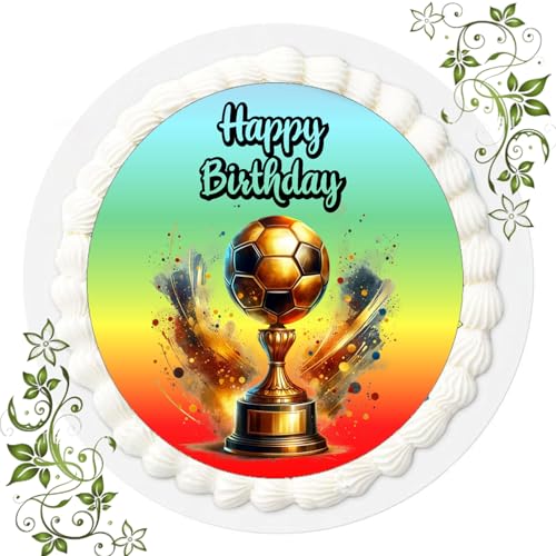 J & G FONDANT Tortenbild, Zuckerbild mit Motiv, Essbares Foto für Torten, Tortenbild, Tortenaufleger Ø 20cm FONDANT Fussball Nr. 104 J & G FONDANT Tortenbild, Zuckerbild mit Motiv, Essbares Foto für Torten, Tortenbild, Tortenaufleger Ø 20cm FONDANT Fussball Nr. 104 von Generisch