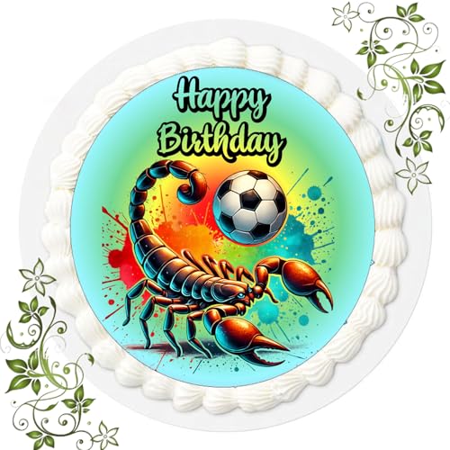 J & G FONDANT Tortenbild, Zuckerbild mit Motiv, Essbares Foto für Torten, Tortenbild, Tortenaufleger Ø 20cm FONDANT Fussball Nr. 65 J & G FONDANT Tortenbild, Zuckerbild mit Motiv, Essbares Foto für Torten, Tortenbild, Tortenaufleger Ø 20cm FONDANT Fussball Nr. 65 von Generisch
