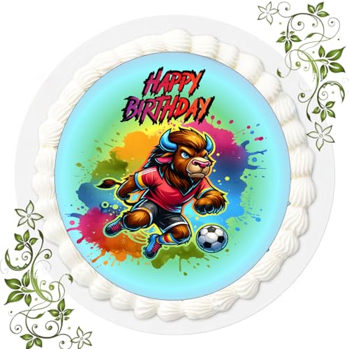 J & G FONDANT Tortenbild, Zuckerbild mit Motiv, Essbares Foto für Torten, Tortenbild, Tortenaufleger Ø 20cm FONDANT Fussball Nr. 94 J & G FONDANT Tortenbild, Zuckerbild mit Motiv, Essbares Foto für Torten, Tortenbild, Tortenaufleger Ø 20cm FONDANT Fussball Nr. 94 von Generisch