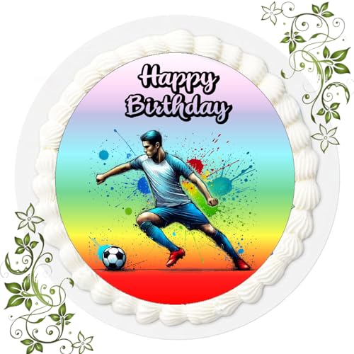 J & G FONDANT Tortenbild, Zuckerbild mit Motiv, Essbares Foto für Torten, Tortenbild, Tortenaufleger Ø 20cm FONDANT Fussball Nr. 95 J & G FONDANT Tortenbild, Zuckerbild mit Motiv, Essbares Foto für Torten, Tortenbild, Tortenaufleger Ø 20cm FONDANT Fussball Nr. 95 von Generisch