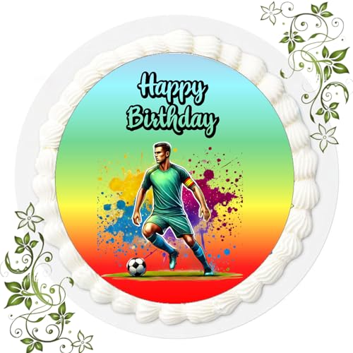 J & G FONDANT Tortenbild, Zuckerbild mit Motiv, Essbares Foto für Torten, Tortenbild, Tortenaufleger Ø 20cm FONDANT Fussball Nr. 96 J & G FONDANT Tortenbild, Zuckerbild mit Motiv, Essbares Foto für Torten, Tortenbild, Tortenaufleger Ø 20cm FONDANT Fussball Nr. 96 von Generisch