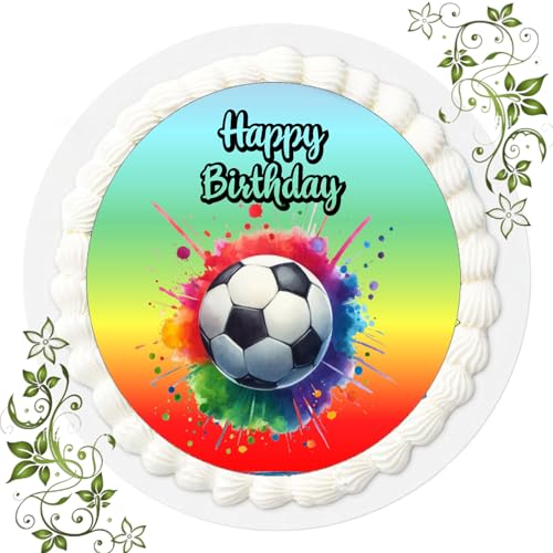 J & G FONDANT Tortenbild, Zuckerbild mit Motiv, Essbares Foto für Torten, Tortenbild, Tortenaufleger Ø 20cm FONDANT Fussball Nr. 99 J & G FONDANT Tortenbild, Zuckerbild mit Motiv, Essbares Foto für Torten, Tortenbild, Tortenaufleger Ø 20cm FONDANT Fussball Nr. 99 von Generisch