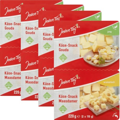 JEDDEN TAG Käse-Snack Gouda/Maasdamer Käse 220 gramm, 4er JEDDEN TAG Käse-Snack Gouda/Maasdamer Käse 220 gramm, 4er von Generisch