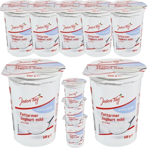 Jedden Tag Fettarmer Joghurt mild Naturjoghurt 1,5% Fett 500 Gramm x 10 Stück Jedden Tag Fettarmer Joghurt mild Naturjoghurt 1,5% Fett 500 Gramm x 10 Stück von Generisch