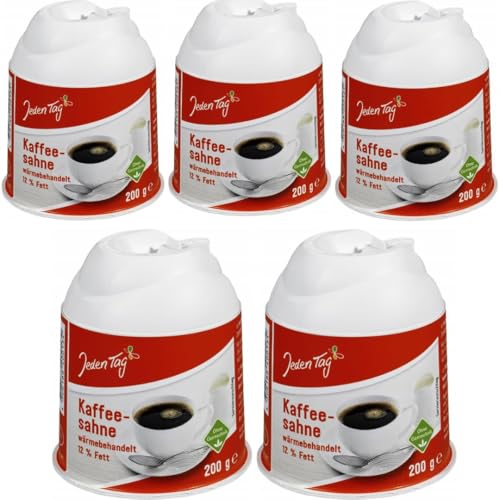 Jeden Tag Kaffeesahne 12% Fett 200 Gramm x 5 STÜCK mit Pufai Grocery Jeden Tag Kaffeesahne 12% Fett 200 Gramm x 5 STÜCK mit Pufai Grocery von Generisch