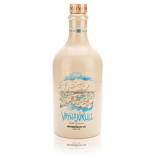 KNUT HANSEN DRY GIN|Sonderedition 2023 Vatnajökull|Weltweit ausgezeichnet|Handcrafted nach nordischer Art in eigener Manufaktur|Abgefüllt in nachhaltiger Keramikflasche|0,5L - 44%Vol. von Generisch