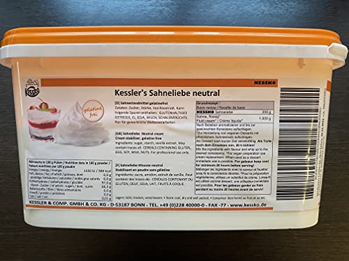 Kessler's Sahneliebe 900 g neutral vegan Kessko Sahnestand Sahnefond neutral 0,9 kg von Generisch