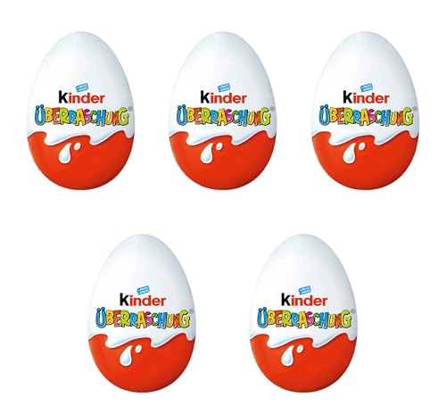 Kinder Überraschungseier 5er Pack | Schokoladen-Ei mit Milchcreme & Überraschung | Original Kinder Schokolade mit Sammelfigur in jedem 7. Ei Kinder Überraschungseier 5er Pack | Schokoladen-Ei mit Milchcreme & Überraschung | Original Kinder Schokolade mit Sammelfigur in jedem 7. Ei von Kinder