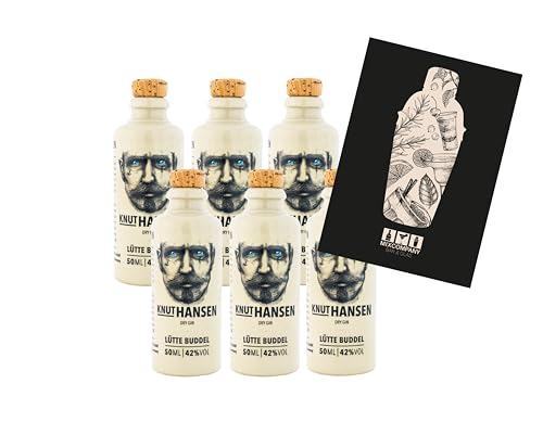 Knut Hansen 6er Set Hamburg Dry Gin 6x 0,05L (42% Vol) handcrafted Bottle - [Enthält Sulfite] von Generisch