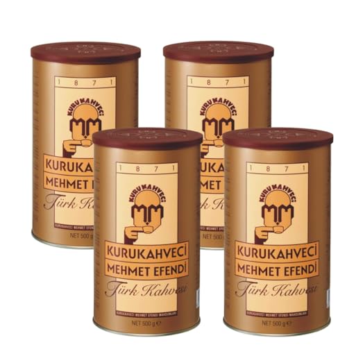 Kurukahveci Mehmet Efendi Türkischer Mokka – Traditioneller Kaffeegenuss aus Istanbul – Intensiv Aromatisch & Fein Gemahlen – Perfekt für die Cezve Zubereitung (4 x 500 g, Mokka) von Generisch