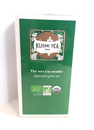 Kusmi Tea Thé vert à la menthe BIO,Grüner Tee mit Minze BIO, Geschenkset mit 25 Teebeuteln von Generisch