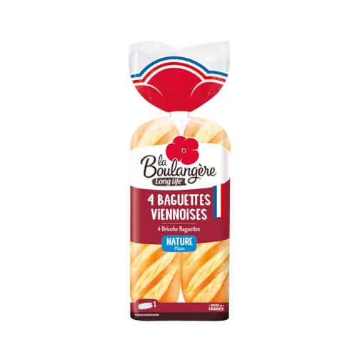LA BOULANGÈRE Geschnittene Wiener Baguettes, 4 Stück, 340 g, 4er-Pack. von Generisch