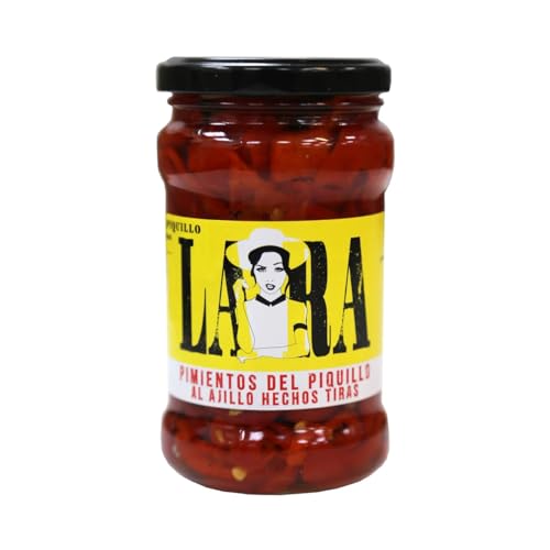 LARA Piquillo-Paprika erster Güteklasse mit Knoblauch, in Streifen geschnitten, 290 g Glas 3er Pack LARA Piquillo-Paprika erster Güteklasse mit Knoblauch, in Streifen geschnitten, 290 g Glas 3er Pack von Generisch