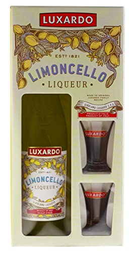 LUXARDO Limoncello Liqueur 27% Vol. 0,7 Liter im Geschenkset mit 2 Gläsern von Generisch