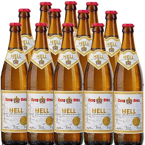 Lang Bräu Hell (12 Flaschen 0,5L Alk. 4,5% vol. Mehrweg inkl. Pfand) von Generisch