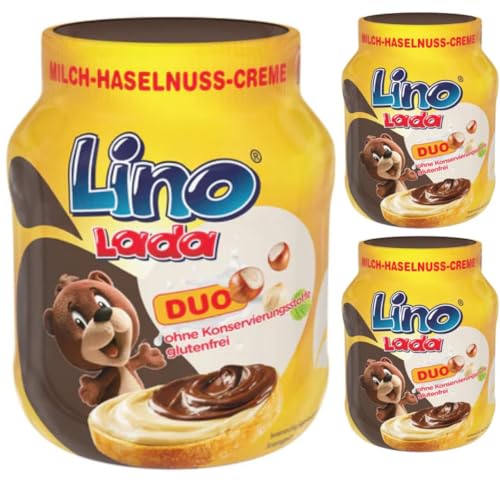 Lino Lada Duo - Milch und Haselnuss Creme Chocolate Spreads Schokoladenaufstriche 350 Gramm x 3 STÜCK Lino Lada Duo - Milch und Haselnuss Creme Chocolate Spreads Schokoladenaufstriche 350 Gramm x 3 STÜCK von Generisch