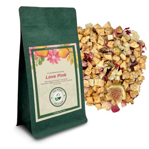 Love Pink Früchtetee 100 g | Premium Teemischung mit Eisbonbon-Geschmack | 100% natürliche Zutaten | Ziptüte mit Aromaventil von Generisch