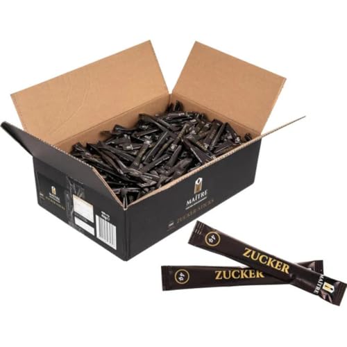 Maite Zucker-Sticks, Zucker Würfelzucker, Weißer Zucker mit jeweils 4g Füllmenge,4kg, 1000 Stück Maite Zucker-Sticks, Zucker Würfelzucker, Weißer Zucker mit jeweils 4g Füllmenge,4kg, 1000 Stück von Generisch