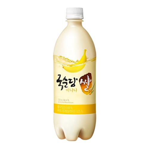 Makgeolli Banane - 3er Set Koreanischer, Ungefilterter Reiswein mit Bananenextrakt - Frisch & Spritzig, 6-7% Vol, 750ml von Generisch