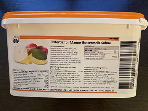 Mango-Bottermelk Kessko Sahnefond 900 g, Sahnestand, Sahnesteif, Sahne 0,9 kg (Mango-Bottermelk) von Generisch