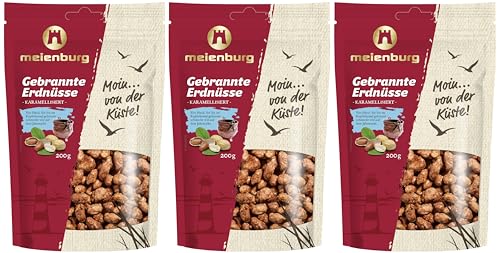 Meienburg gebrannte Erdnüsse | karamellisierte Erdnüsse | 3x 200g Tüte von Generisch