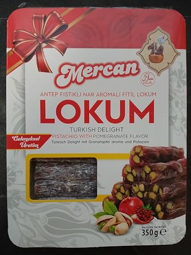 Mercan Fitil Lokum, Türkische Süßigkeit mit Pistazien und Granatapfel-Aroma von Generisch