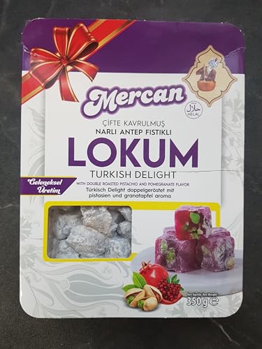 Mercan Lokum, Türkische Süßigkeit mit Pistazien und Granatapfel-Aroma Mercan Lokum, Türkische Süßigkeit mit Pistazien und Granatapfel-Aroma von Generisch
