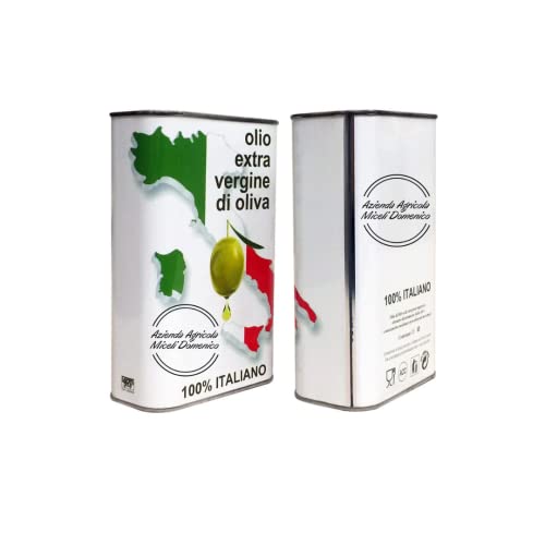 Miceli - Natives Olivenöl Extra 100% ITALIENISCH Kaltgepresst | 1 Liter – Sortenrein Biancolilla italienisches Öl mittel fruchtig von Miceli