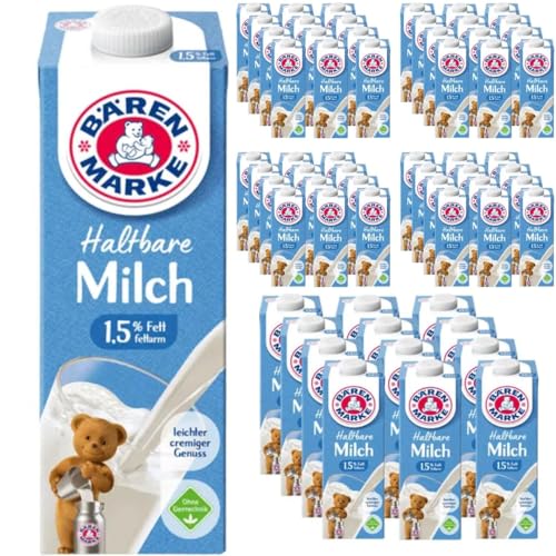 Milch Bärenmarke fettarme H-Milch 1,5% Fett HALTBARE MILCH, je 1 Liter, 60 Stück mit Pufai Grocery Milch Bärenmarke fettarme H-Milch 1,5% Fett HALTBARE MILCH, je 1 Liter, 60 Stück mit Pufai Grocery von Generisch
