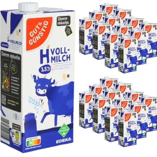Milch Gut&Günstig fettarme H-Milch 3,5% Fett Haltbare Milch, je 1 Liter, 24 Stück mit Pufai Milch Gut&Günstig fettarme H-Milch 3,5% Fett Haltbare Milch, je 1 Liter, 24 Stück mit Pufai von Generisch