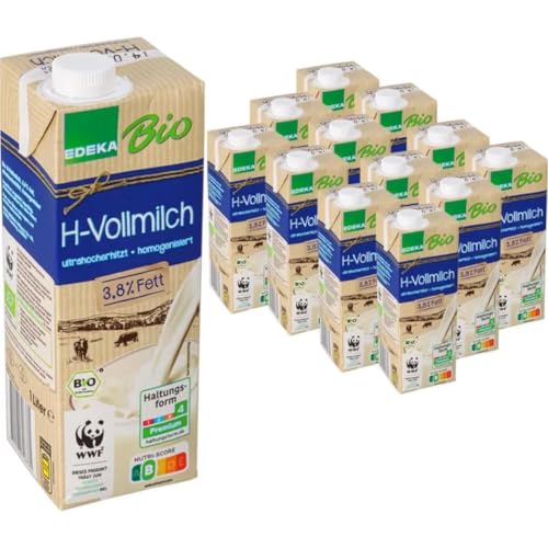 Milch H-Vollmilch 3,8% Fett, Haltbare Milch,je 1 Liter, 12 Stück mit Pufai Grocery Milch H-Vollmilch 3,8% Fett, Haltbare Milch,je 1 Liter, 12 Stück mit Pufai Grocery von Generisch
