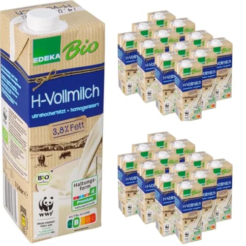 Milch H-Vollmilch 3,8% Fett, Haltbare Milch,je 1 Liter, 24 Stück mit pufai Grocery Milch H-Vollmilch 3,8% Fett, Haltbare Milch,je 1 Liter, 24 Stück mit pufai Grocery von Generisch