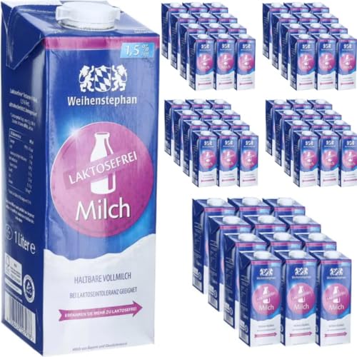 Milch Weihenstephan fettarme H-Milch 1,5% Fett laktosefrei, je 1 Liter, 60 Stück mit Pufai Grocery Milch Weihenstephan fettarme H-Milch 1,5% Fett laktosefrei, je 1 Liter, 60 Stück mit Pufai Grocery von Generisch