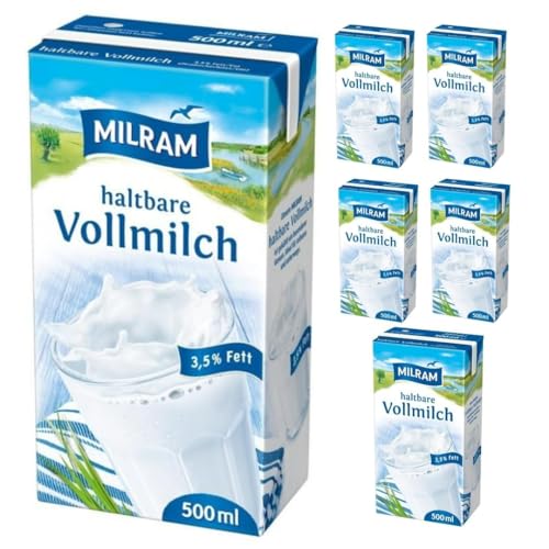 Generisch Vollmilch 3,5% Fett, 500 Milliliter x 6 Stück, Karton, Kuh, Milch Generisch Vollmilch 3,5% Fett, 500 Milliliter x 6 Stück, Karton, Kuh, Milch von Generisch
