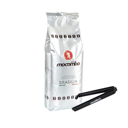 Mocambo Espresso Brasilia inklusive einer Drago Mocambo Kaffeebeutelklammer, 1000g ganze Bohne von Generisch