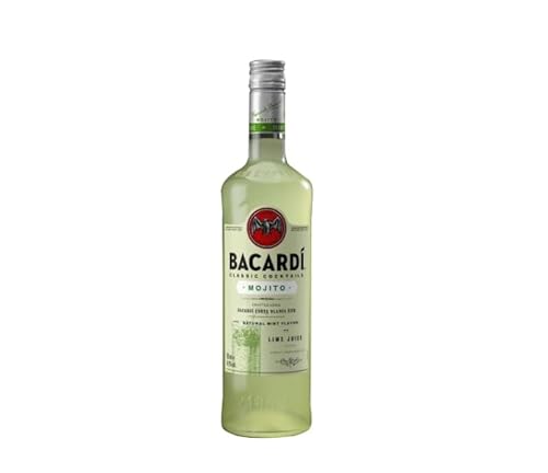 Mojito-Fertigmischung mit Bacardi Carta Blanca Rum, natürlicher Minze und Limettensaft Flasche 70 cl. BIS012. 2er-Pack. von Generisch