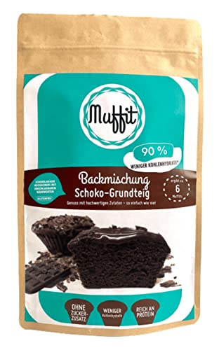 Muffit Schoko Backmischung für 6 Muffins | DIE lowcarb Muffin- und Kuchenbackmischung | ohne Weizenmehl und Zuckerzusatz | proteinreich | für Deinen leckeren, saftig und fluffigen Kuchengenuss von Generisch