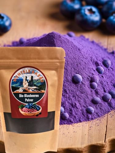 Bio Heidelbeeren Pulver, 100% Natürlich, 200g, Handverlesen aus Wilden Wäldern gefriergetrocknetes Fruchtpulver Fruchtessenz für Smiothie-Bowl,Porridge,Früschtuck von Generisch
