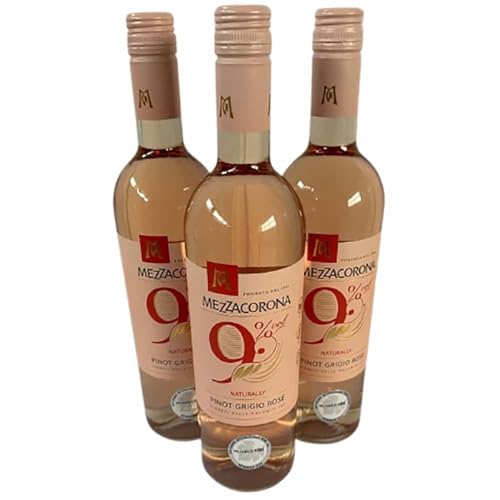 Nove Pinot Grigio Rosé Vigneti delle Dolomiti IGT 2023, Mezzacorona, Alkoholreduzierter Roséwein aus Italien, 750 ml, 3er-Set von Generisch