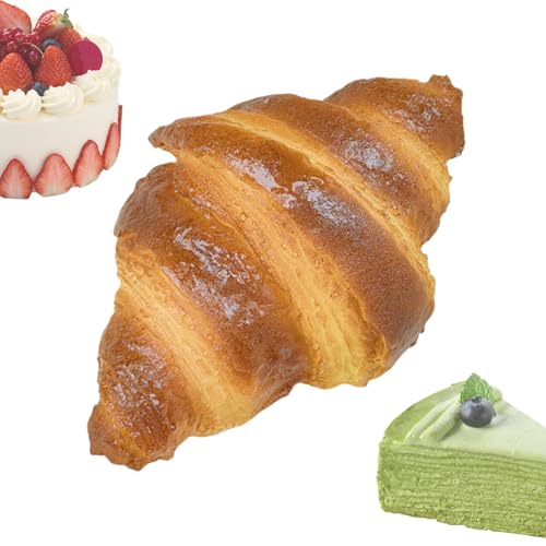 Nachahmung Croissant, künstliches Brot zur Dekoration | Künstliches Croissant, das echt aussieht,Home Kitchen Schreibtisch Fensterläden Displaydekor, Lebensmittel Konditor Home Bäckerei Dekoration, Fo von Generisch