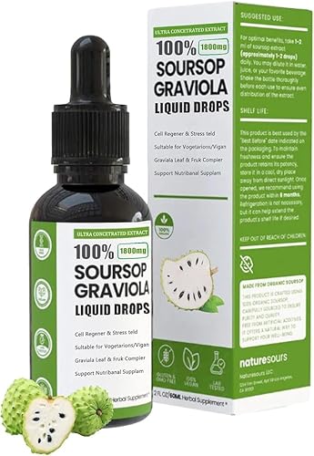 Naturesours Organic Soursop Extract, 100% Pure Organic Soursop Extract,Organic Soursop Extract Drops,Natural Flavor,Soursop Multivitamin Drops,Sugar/Gluten Free (1 pcs) von Generisch