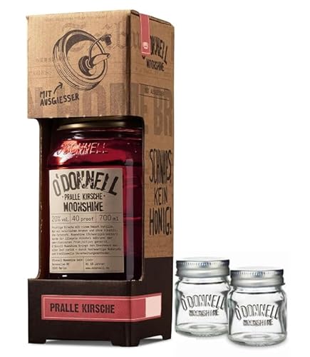 O`Donnell Moonshine I "Shot & Share Combo" I Kombiset “Pralle Kirsche” I 2 Shotgläser I Natürliche Zutaten I Premium Schnaps nach amerikanischer Tradition I 20% Vol. Alkohol von Generisch