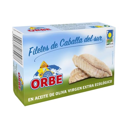 ORBE Makrelenfilets in biologischem nativem Olivenöl extra, salzarm ORBE 87 g. 9er-Pack ORBE Makrelenfilets in biologischem nativem Olivenöl extra, salzarm ORBE 87 g. 9er-Pack von Generisch